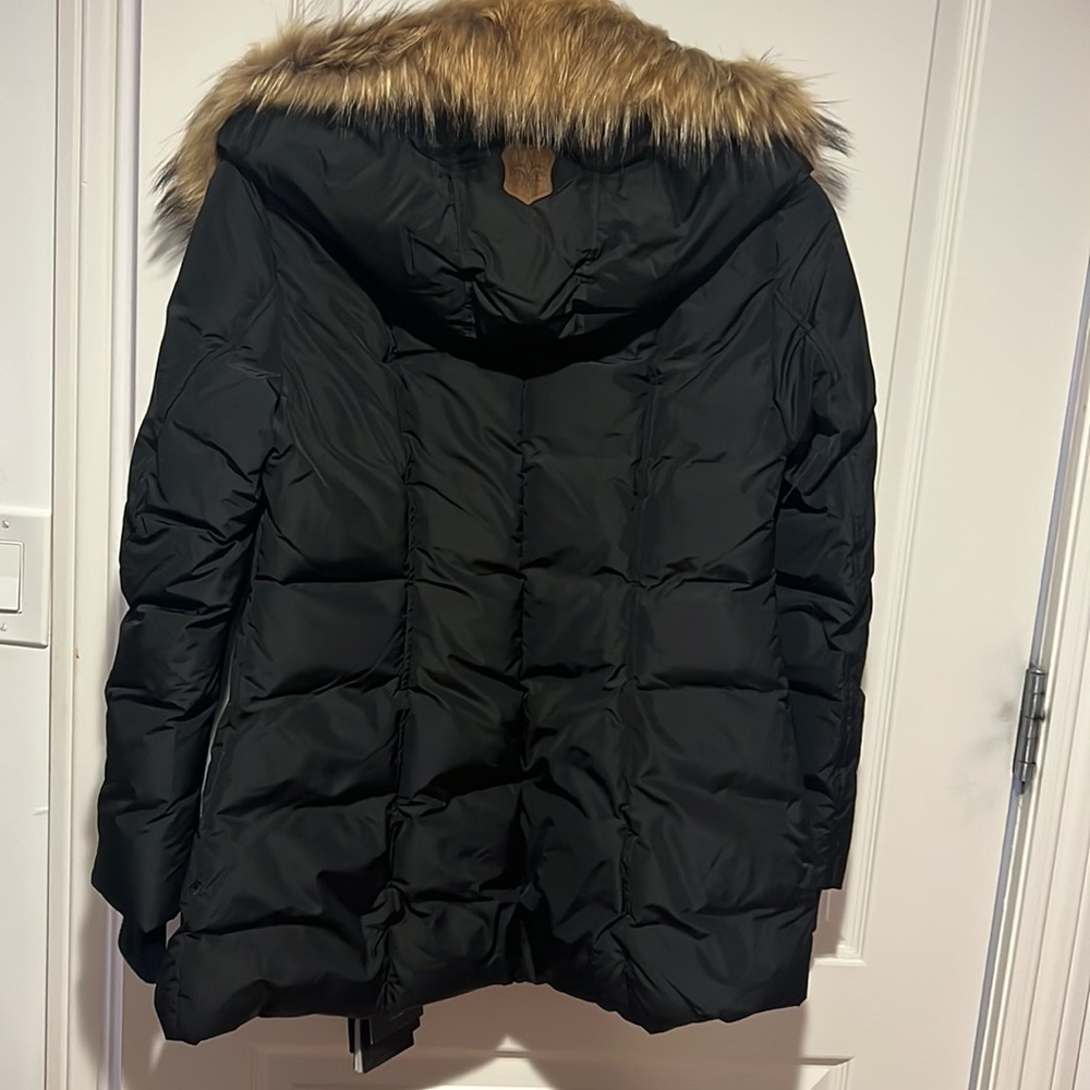Mackage black and beige fur ( real fox fur) size large new with tags